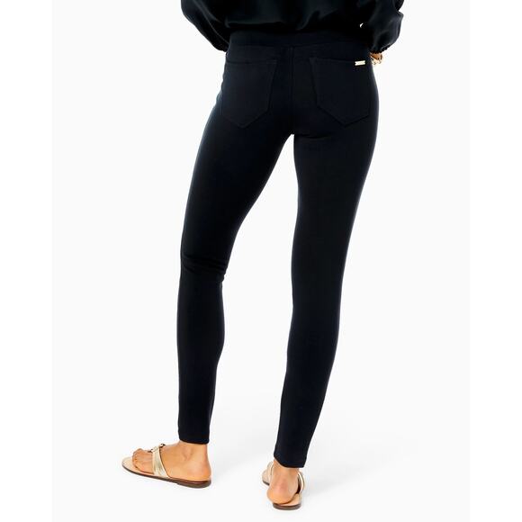 Lilly Pulitzer Mia Black Pull-On High Rise Ponte Leggings Size XS - Picture 2 of 7
